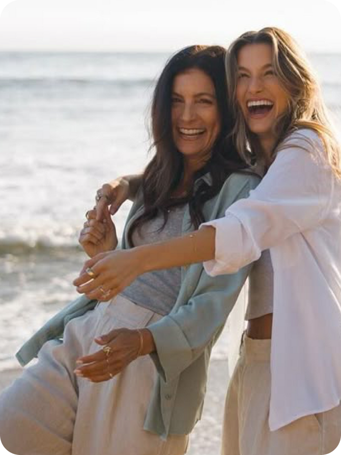 Best friends laughing together