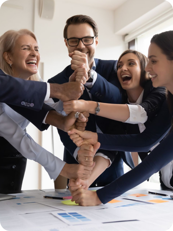 Colleagues celebrating together